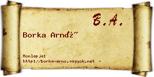 Borka Arnó névjegykártya